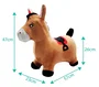 Lexibook Porteur Cheval Sauteur Gonflable en Peluche, Design 2-en-1 avec Housse Amovible, Jouet d'Équilibre pour Enfant avec Pompe Incluse (50 x 45 cm)
