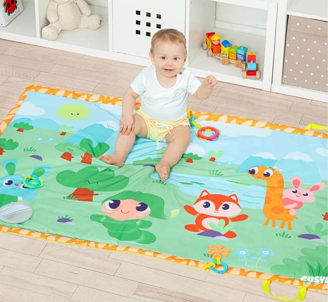 Molto Big Activity Playmat - Tapis d'éveil et de jeu avec 4 activités pour bébé dès la naissance - 53x38x10 cm