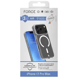 Force Case Coque Air FC MagSafe transparente pour iPhone 17 Pro Max - Coque premium protectrice, compatibilité MagSafe, design unique, confort et sécurité