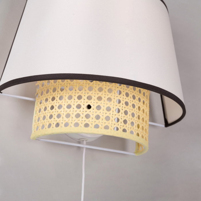 Applique murale Quilmes [SKD-W1024] Rotin et bois Style méditerranéen Ampoule E14