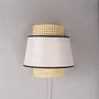 Quilmes Applique murale SKD-W1024 en rotin et bois avec douille E14 pour ambiance lumineuse - Salon, chambre