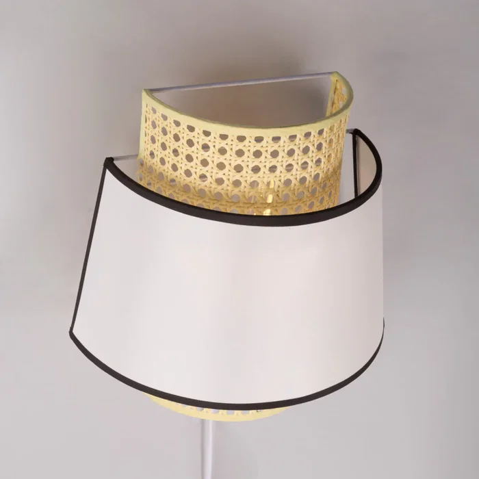Quilmes Applique murale SKD-W1024 en rotin et bois avec douille E14 pour ambiance lumineuse - Salon, chambre