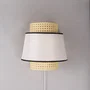 Quilmes Applique murale SKD-W1024 en rotin et bois avec douille E14 pour ambiance lumineuse - Salon, chambre