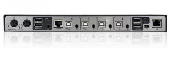 Adder CCS-PRO4 - Commutateur commande et contrôle KVM 4 ports, 4x USB type B, 4x audio 3,5 mm, Free-Flow, API, 900 g