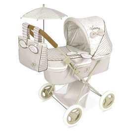 Decuevas Coche de muñeca - Poussette de poupée pliable avec ombrelle pour poupées jusqu'à 48 cm, dimensions 38x65x60 cm