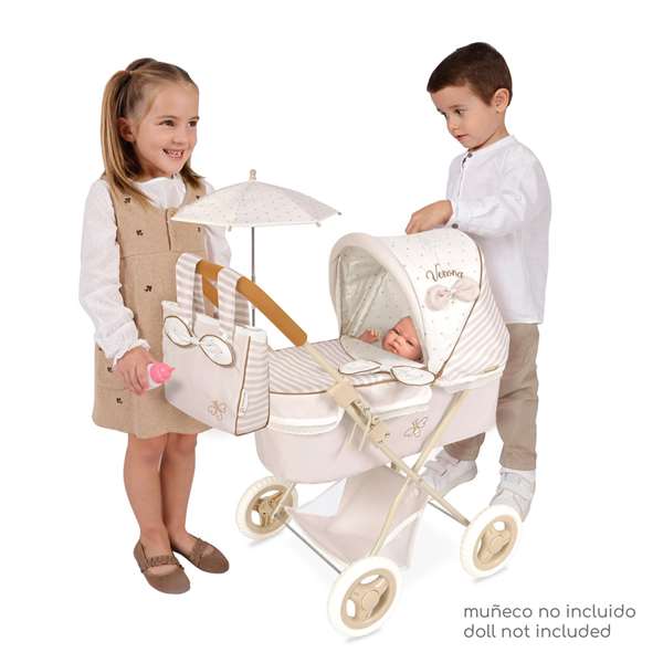 Decuevas Coche de muñeca - Poussette de poupée pliable avec ombrelle pour poupées jusqu'à 48 cm, dimensions 38x65x60 cm Decuevas Coche de muñeca - Poussette de poupée pliable avec ombrelle pour poupées jusqu'à 48 cm, dimensions 38x65x60 cm
