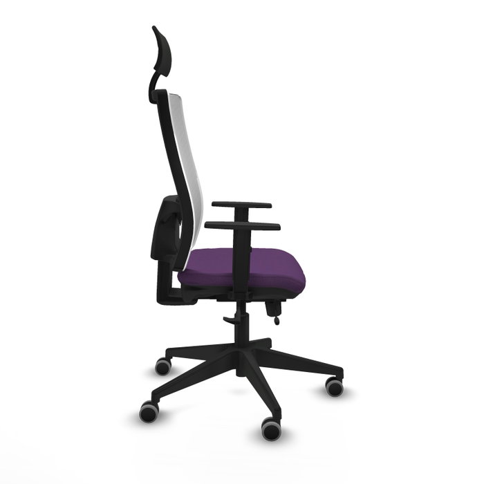 Piqueras y Crespo Chaise de Bureau Horna avec Appui-tête, Violet et Blanc Piqueras y Crespo Chaise de Bureau Horna avec Appui-tête, Violet et Blanc