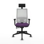 Piqueras y Crespo Chaise de Bureau Horna avec Appui-tête, Violet et Blanc