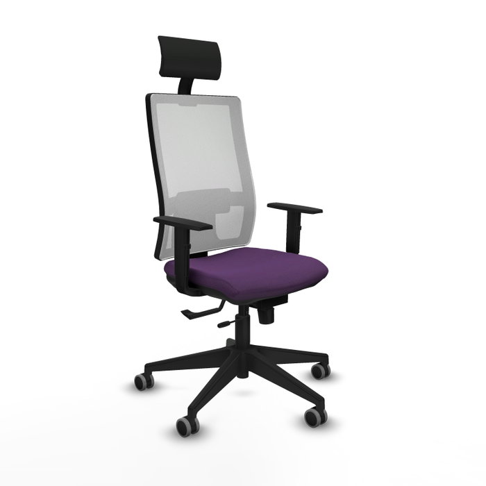 Piqueras y Crespo Chaise de Bureau Horna avec Appui-tête, Violet et Blanc Piqueras y Crespo Chaise de Bureau Horna avec Appui-tête, Violet et Blanc