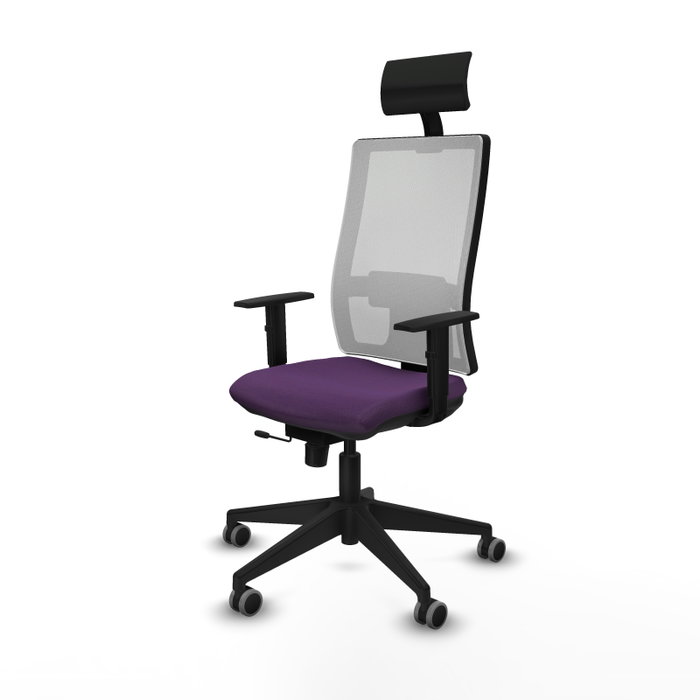Piqueras y Crespo Chaise de Bureau Horna avec Appui-tête, Violet et Blanc Piqueras y Crespo Chaise de Bureau Horna avec Appui-tête, Violet et Blanc