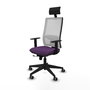 Piqueras y Crespo Chaise de Bureau Horna avec Appui-tête, Violet et Blanc