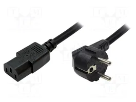 LOGILINK Câble d'alimentation H05VV-F CEE 7/7 mâle angulaire vers IEC C13 femelle 1,8m