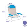 "Marbueno Chaise Pliante 5 Positions Aluminium avec Coussin Beige/Bleu Plage et Piscine 10172"