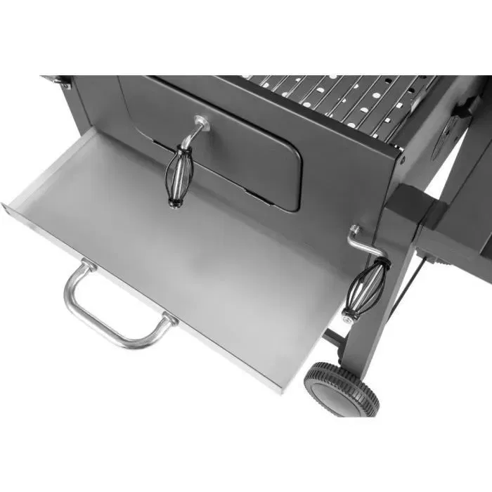 Fieldmann FZG 1008 - Barbecue au charbon de bois avec thermomètre et roues, surface de cuisson 55,6 x 41,5 cm