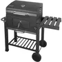 Fieldmann FZG 1008 - Barbecue au charbon de bois avec thermomètre et roues, surface de cuisson 55,6 x 41,5 cm