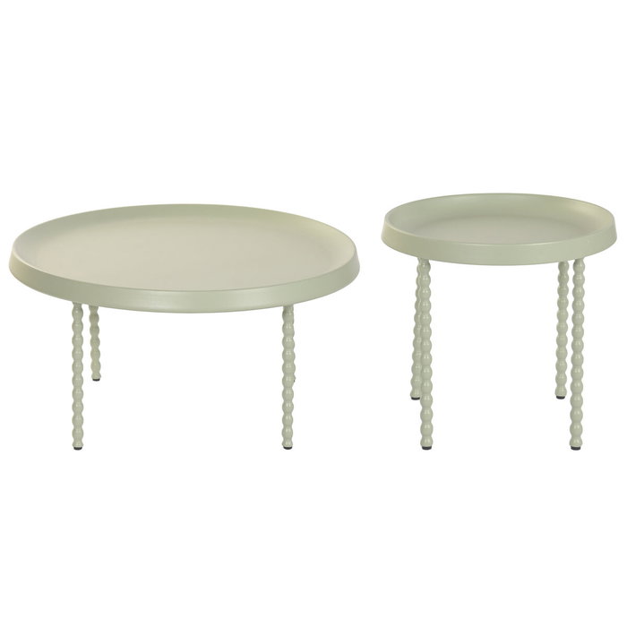 Home ESPRIT Jeu de 2 tables Vert Home ESPRIT Jeu de 2 tables Vert