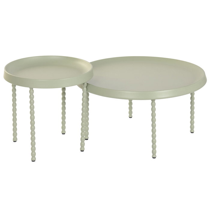 Home ESPRIT Jeu de 2 tables Vert Home ESPRIT Jeu de 2 tables Vert