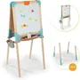 Smoby - Tableau d'activités bois double face ardoise et blanc magnétique, pliable à hauteur réglable - Inclut 80 accessoires - Dès 3 ans