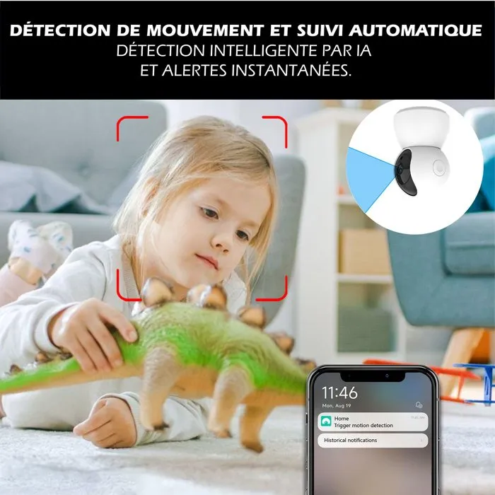 Kyf Kit d'Alarme Évolutif KYF - Système de Sécurité Intelligent avec Caméra IP PT 4MP WiFi 434Mhz, Sirène, Détecteur de Mouvement et d'Ouverture, 2 Télécommandes Kyf Kit d'Alarme Évolutif KYF - Système de Sécurité Intelligent avec Caméra IP PT 4MP WiFi 434Mhz, Sirène, Détecteur de Mouvement et d'Ouverture, 2 Télécommandes
