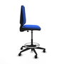 Tabouret Taburete Elche Contact permament de base Tissu Bleu Base pyramidale noire Sans accoudoirs Sans appui-tête Roulettes 65mm nylon