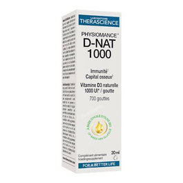 THERASCIENCE Physiomance D-Nat 1000 Gotas 20Ml - Complément Alimentaire Vitamine D3 1000 UI