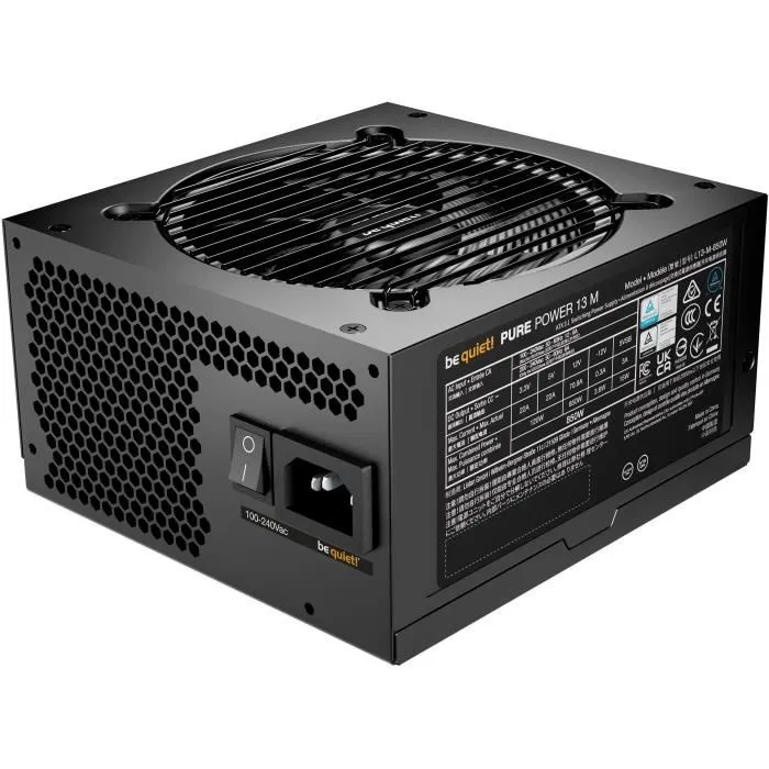 Be Quiet! Pure Power 13 M 850 W - Alimentation PC semi-passive ATX 3.1, PCIe 5.1, 80 PLUS Gold, certification 12V-2x6 - Alimentation silencieuse et performante