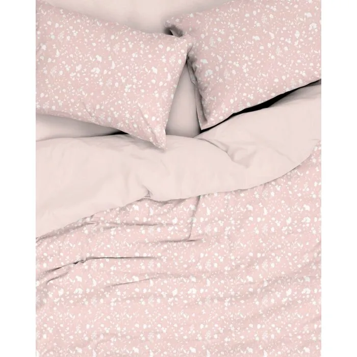 Parure de lit 1 housse de couette 140 x 200 cm + 1 taie d'oreiller 60 x 60 cm - Saumon / Blanc Parure de lit 1 housse de couette 140 x 200 cm + 1 taie d'oreiller 60 x 60 cm - Saumon / Blanc