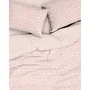 Parure de lit 1 housse de couette 140 x 200 cm + 1 taie d'oreiller 60 x 60 cm - Saumon / Blanc