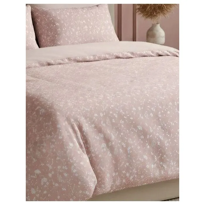 Parure de lit 1 housse de couette 140 x 200 cm + 1 taie d'oreiller 60 x 60 cm - Saumon / Blanc Parure de lit 1 housse de couette 140 x 200 cm + 1 taie d'oreiller 60 x 60 cm - Saumon / Blanc