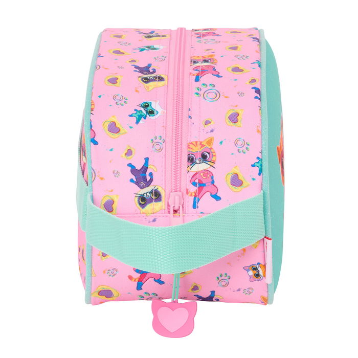 Nécessaire de Voyage SuperKitties Rose Turquoise 26 x 15 x 12 cm