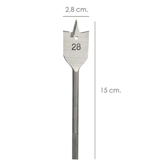 WOLFPACK LINEA PROFESIONAL Mèche à bois plate 3 pointes 28,00 mm WOLFPACK LINEA PROFESIONAL Mèche à bois plate 3 pointes 28,00 mm