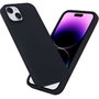 eSTUFF INFINITE ROME Coque magnétique en silicone pour iPhone 15 Plus, Noir, 81% matériaux recyclés, protection chute 2 m, compatible MagSafe