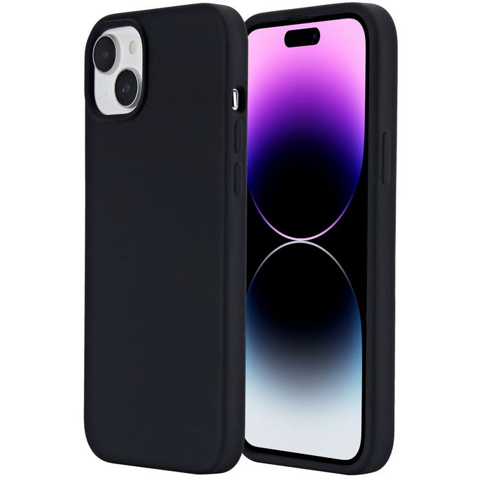 eSTUFF INFINITE ROME Coque magnétique en silicone pour iPhone 15 Plus, Noir, 81% matériaux recyclés, protection chute 2 m, compatible MagSafe