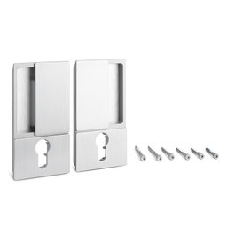 CERRAD/PICAP. MAGNETICOS Poignée encastrée WAVE pour porte coulissante avec serrure cylindre européen, finition chromé satiné