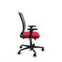 Chaise Haches Synchrone/Traslack tissu Rouge Maille Gris Base en nylon noir Accoudoir 2D Sans appui-tête Roulettes 65mm nylon
