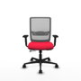 Chaise Haches Synchrone/Traslack tissu Rouge Maille Gris Base en nylon noir Accoudoir 2D Sans appui-tête Roulettes 65mm nylon