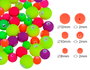 Innspiro Perles rondes en plastique couleurs fluo assorties 8, 10, 12mm