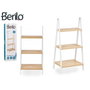 BERILO Étagère échelle 3 niveaux Bambou Blanc