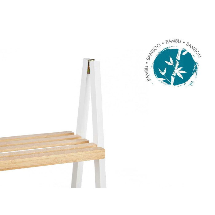 BERILO Étagère échelle 3 niveaux Bambou Blanc