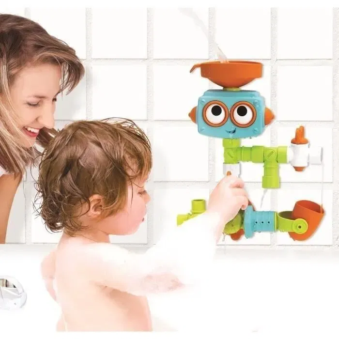 Infantino Robot Senso - Jeu de bain à construire pour bébé et enfant dès 18 mois - 16 pièces amovibles avec entonnoir, verseur et douchette Infantino Robot Senso - Jeu de bain à construire pour bébé et enfant dès 18 mois - 16 pièces amovibles avec entonnoir, verseur et douchette