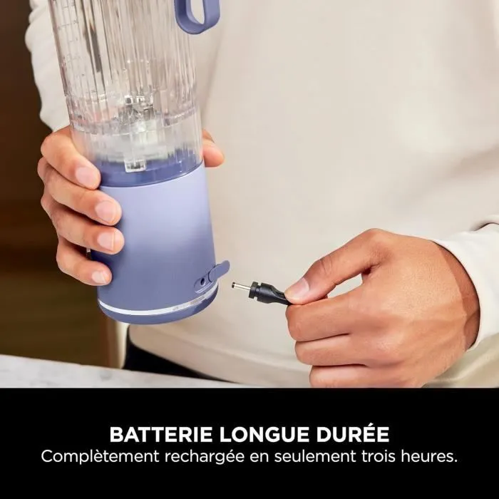 Ninja BC251EULD Blender Portable sans fil - Blast Max, bol 530 ml, autonomie 2h, sans BPA, couleur lavande, facile à nettoyer