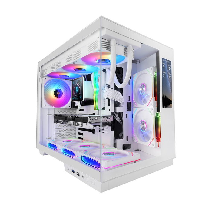 Boîtier ATX semi-tour Mars Gaming MCMIRAGEW Blanc