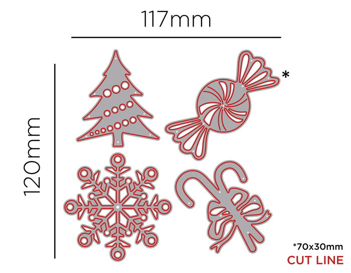 Misskuty 4x Emporte-pièces fins ZAG Noël