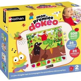 Nathan Mon Premier Dokéo 2024 - Jeu-imagier parlant interactif pour enfants - Découvertes, comptines, animaux, formes et couleurs