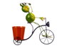 Ibergarden Jardinière Bicyclette Grenouille 31.5x32x17 cm Métal Jaune Rouge Vert (Set de 6)