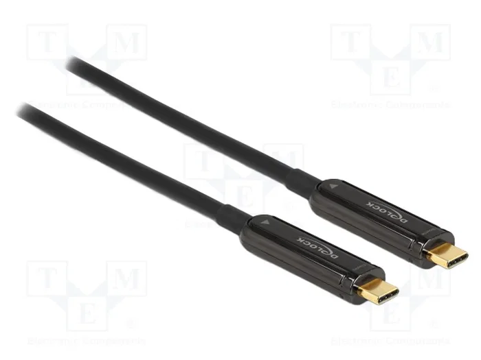 DELOCK Câble Optique USB C de deux côtés, 20m, Noir DELOCK Câble Optique USB C de deux côtés, 20m, Noir