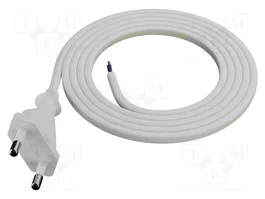 PLASTROL Câble d'alimentation H03VVH2-F OMY 2x0,75mm2 CEE 7/16 (C) 1,5m blanc