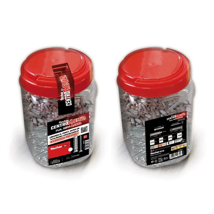 Fischer SX Taco de Nylon Ø8 x 40 mm avec Vis PZ2 - Bote de 200 pièces - Charge max 70 kg Fischer SX Taco de Nylon Ø8 x 40 mm avec Vis PZ2 - Bote de 200 pièces - Charge max 70 kg