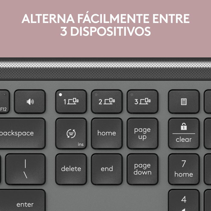 Logitech K950 Clavier sans fil Bluetooth Signature Slim – Noir – Complet avec pavé numérique, Easy-Switch, autonomie 36 mois, Windows/Mac/Chrome