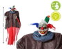 BigBuy Carnival Clown Maléfique Géant avec Lumière et Cheveux Tricolores